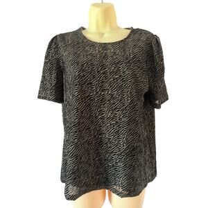 ASOS Vero Moda Layered Flocked Animal Print Top Size M